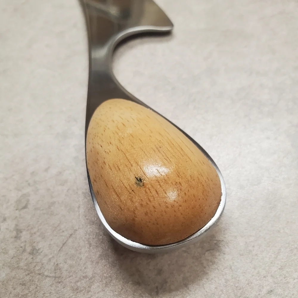 MCM Stainless Steel Cheese Knife with Wooden Teardrop Handle